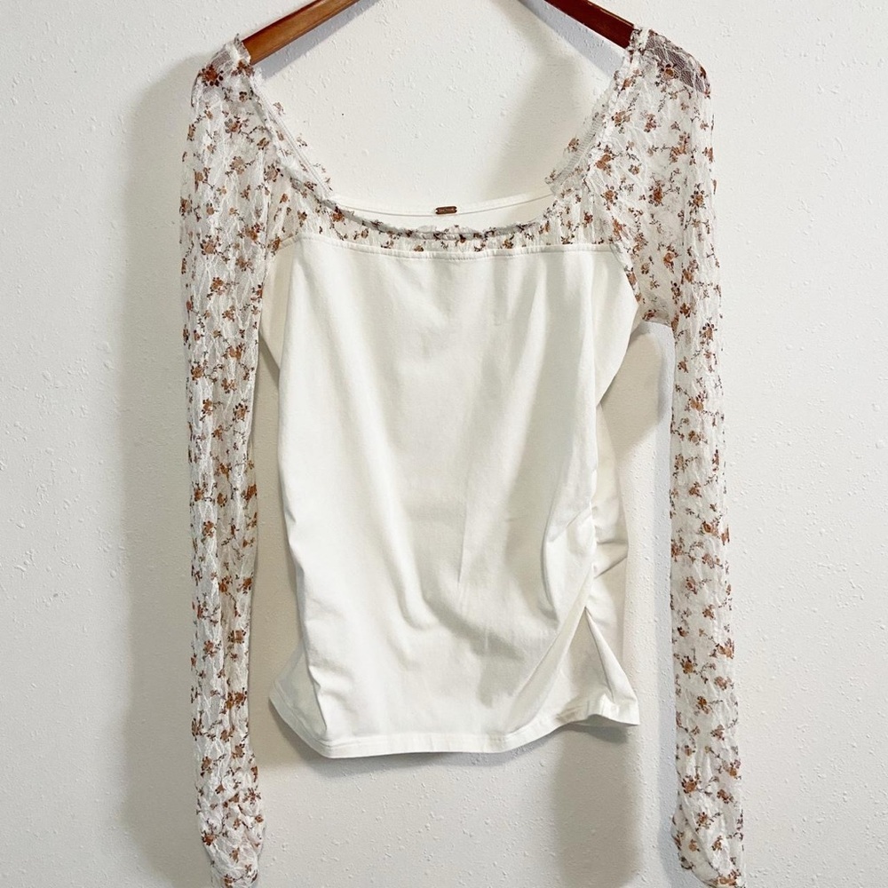 Free People Lace Floral Josie Top - Picture 4 of 9